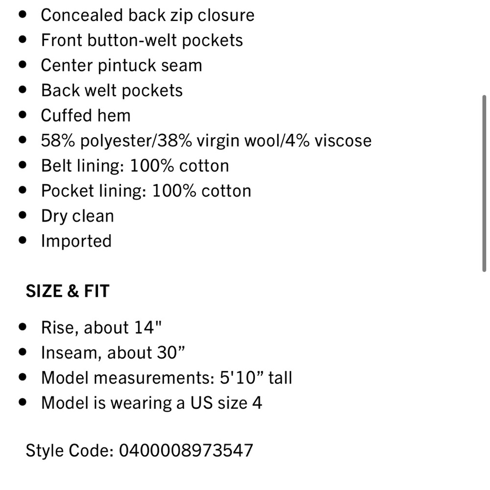 Sando Clive Wool-Blend Trousers in Dark Grey sz 40 (10) Medium - Picture 12 of 12